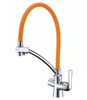 Смеситель для кухни Lemark Comfort LM3070C-Orange оранжевый хром