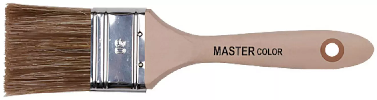 Кисть Master Color Pro, 30 мм, плоская с деревянной рукояткой и натуральной щетиной