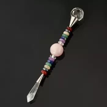 Массажная палочка микс авантюрин, аметист, гематит 17-18 см