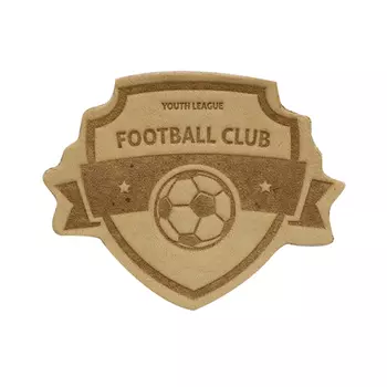 13 Термоаппликация из кожи Футбол 5*3,78см, 100% кожа (бежевый)