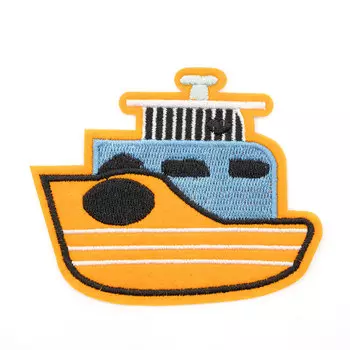 Термоаппликация 'Кораблик', оранжевый 7,2*8,5см, Hobby&amp;Pro