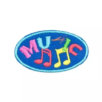 Термоаппликация 'Music', синий, 4.5*2.5см, Hobby&amp;Pro