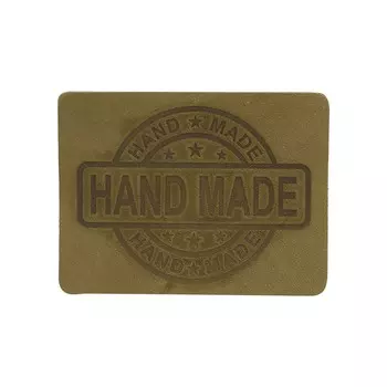 38 Термоаппликация из кожи Hand Made 7*5,25см, 100% кожа (49 хаки)