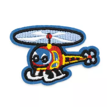 Термоаппликация 'Вертолёт с глазами', красно-синий/желтый, 5,0*6,8см, Hobby&amp;Pro