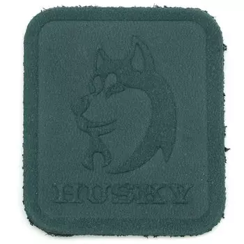 5005 Термоаппликация из замши Husky 3,4*3,89см, 100% кожа (621 зеленый)