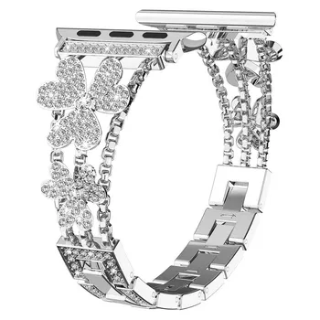 Блестящий металлический браслет для Apple Watch Band Ultra 49 мм женский роскошный сменный ремешок из нержавеющей стали 45 мм 42 мм для iWatch 9 8 7 ремешок для часов 44 мм 41 мм 40 мм 38 мм For 38mm 40mm 41mm