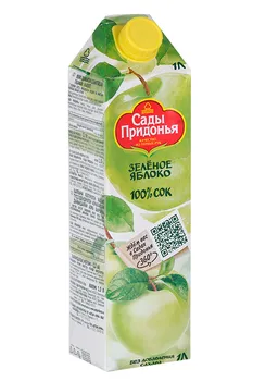 Сок Сады Придонья яблочный зел, 1 л