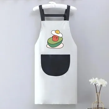 Маслостойкий водонепроницаемый фартук с рисунком из мультфильма Фартук для протирания талии Фартуки без рукавов Бытовая кухонная утварь Кухонные принадлежности для приготовления пищи OneSize