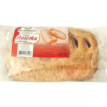 Слойка анюта с конфитюром 100г Курскхлеб ОАО
