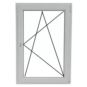 Окно пластиковое ПВХ VEKA одностворчатое 1200x800 мм (ВxШ) правое двуxкамерный стеклопакет белый/темный дуб