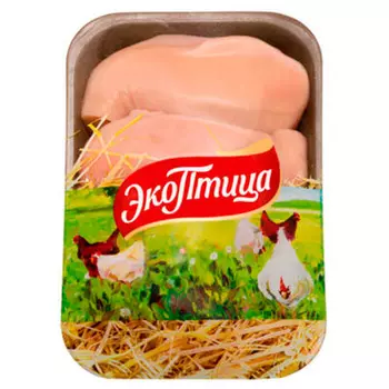 Филе цыпленка бройлера на лотке экоптица