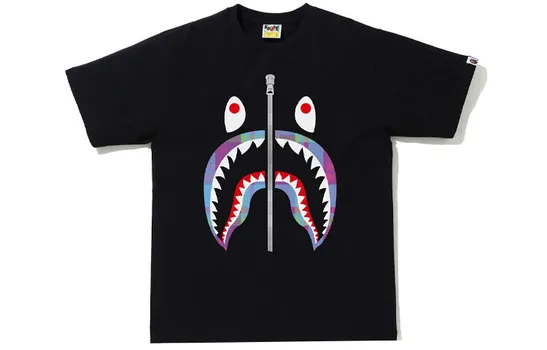 A BATHING APE Мужская футболка, Черный/Фиолетовый