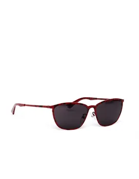 Red Paris Printed D-Frame Sunglasses