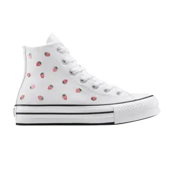 Кроссовки Chuck Taylor All Star EVA Lift Platform High GS 'Embroidered Strawberries', белый