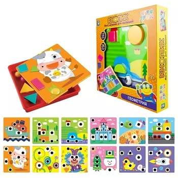 1TOY Мозаика для малышей Кнопик 24 фигурки