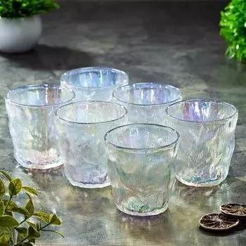 Стакан 300 мл, стекло, 6 шт, Daniks, Северное сияние, ST8595L