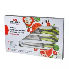 Набор ножей WALMER Vegan с овощечисткой