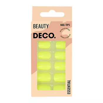 Набор накладных ногтей DECO. ESSENTIAL neon 24 шт + клеевые стикеры 24 шт