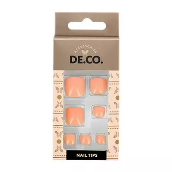 Набор накладных ногтей для педикюра DECO. ESSENTIAL Beige 24 шт+ клеевые стикеры 24 шт