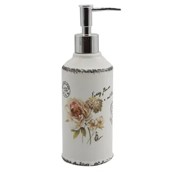 дозатор для жидкого мыла VITARTA Fleurs керамика пластик бежевый