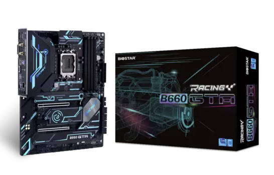 Материнская плата Biostar B660GTA, Socket1700, Intel B660, 4xDDR4, 2PCI-Ex16, 8SATA3, 7.1-ch, 5 USB 3.2, DVI, HDMI, DP, ATX, Retail