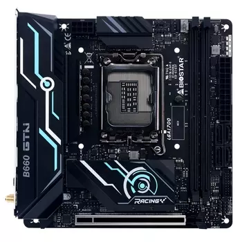 Материнская плата Biostar B660GTN, Socket1700, Intel B660, 2xDDR4, PCI-Ex16, 4SATA3, 7.1-ch, 2.5GLAN, 6 USB 3.2, HDMI, DP, mini-ITX, Retail