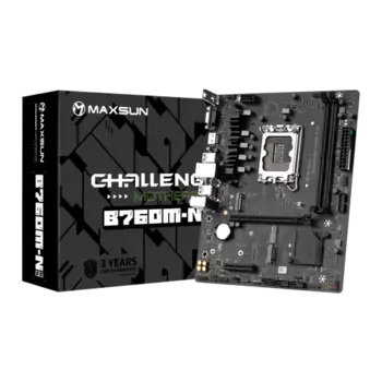 Материнская плата MaxSun Challenger B760M-N D5, Socket1700, Intel B760, 2xDDR5 DIMM, PCI-Ex16, 3SATA3, 5.1-ch, GLAN, 4 USB 3.2, VGA, HDMI, mATX, Retail