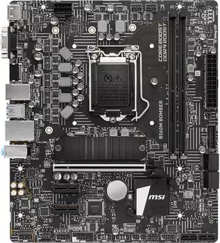 Материнская плата MSI B560M BOMBER, Socket1200, Intel B560, 2xDDR4, PCI-Ex16, 7.1-ch, GLAN, 4 USB 3.0, VGA, HDMI, mATX, Bulk