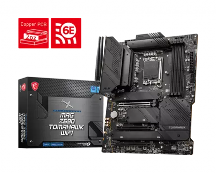 Материнская плата MSI MAG Z690 TOMAHAWK WIFI, Socket1700, Intel Z690, 4xDDR5 DIMM, 3PCI-Ex16, 6SATA3, 7.1-ch, 2.5GLAN, 2 USB 3.0, 3 USB 3.1, 2 USB Type-C, HDMI, DP, ATX, Retail