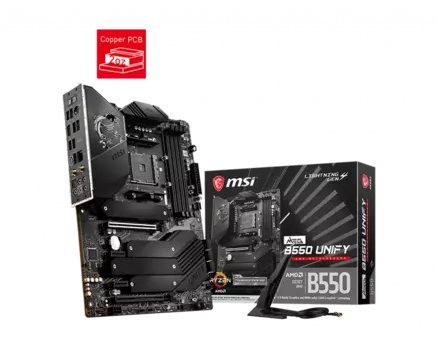 Материнская плата MSI MEG B550 UNIFY, SocketAM4, AMD B550, 4xDDR4 UDIMM, 2PCI-Ex16, 6SATA3, 7.1-ch, 2.5GLAN, 5 USB 3.2, 2 USB Type-C, HDMI, ATX, Retail
