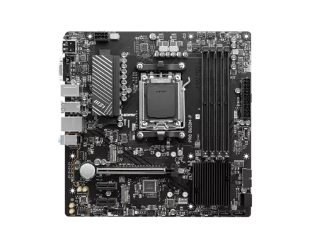 Материнская плата MSI PRO B650M-P, AM5, AMD B650, 4xDDR5 DIMM, PCI-Ex16, 4SATA3, 7.1-ch, 2.5GLAN, 6 USB 3.2, 1 USB Type-C, VGA, HDMI, DP, mATX, Retail