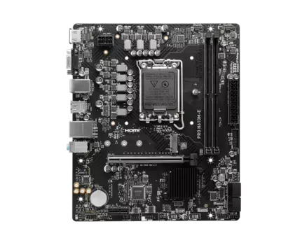 Материнская плата MSI PRO H610M-E, Socket1700, Intel H610, 2xDDR5 DIMM, PCI-Ex16, 4SATA3, 7.1-ch, GLAN, 4 USB 3.2, VGA, HDMI, mATX, Retail