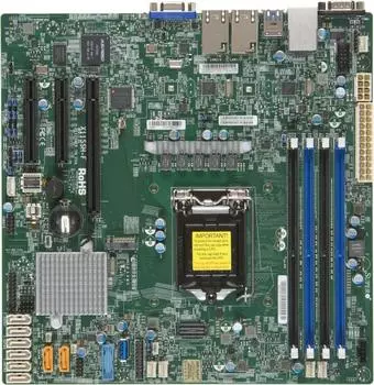 Материнская плата Supermicro MBD-X11SSH-F, 1xSocket1151, iC236, 4xDDR4, PCI-Ex16, 2PCI-Ex8, 1xM.2-PCI-E, 8SATA3 RAID 0/1/5/10, 2GLAN, 6xUSB 2.0, 5xUSB 3.0, VGA, mATX, Bulk