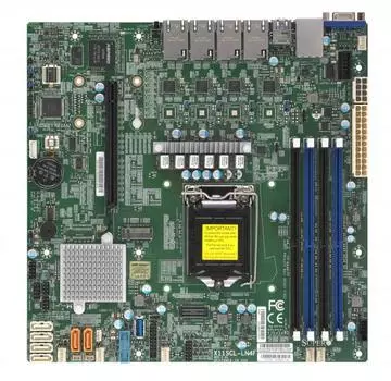 Материнская плата Supermicro X11SCL-LN4F, 1xSocket1151v2, iC242, 4xDDR4, PCI-Ex16, 1xM.2-PCI-E, 6SATA3 RAID 0/1/5/10, 4GLAN, 4xUSB 2.0, 5xUSB 3.1, VGA, mATX, Retail (MBD-X11SCL-LN4F-O)