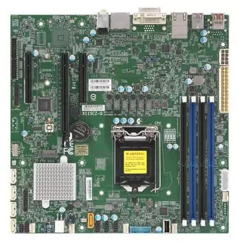 Материнская плата Supermicro X11SCZ-Q, 1xSocket1151v2, iQ370, 4xDDR4, PCI-Ex16, 2PCI-Ex8, 1xM.2-PCI-E/SATA, 5SATA3 RAID 0/1/5/10, 7.1-ch, 2GLAN, 7xUSB 2.0, 8xUSB 3.1, DVI, DisplayPort, mATX, Retail (MBD-X11SCZ-Q-O)