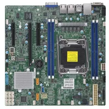 Материнская плата Supermicro X11SRM-F, 1xSocket2066, iC422, 4xDDR4, PCI-Ex16, 2PCI-Ex8, 1xM.2-PCI-E, 8SATA3 RAID 0/1/5/10, 2GLAN, 6xUSB 2.0, 5xUSB 3.1, VGA, mATX, Bulk (MBD-X11SRM-F-B)