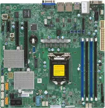 Материнская плата Supermicro X11SSL-CF, 1xSocket1151, iC232, 4xDDR4, PCI-Ex8, 6SATA3 RAID 0/1/5/10, 8xSAS RAID 0/1/10, 2GLAN, IPMI, 6xUSB 2.0, 5xUSB 3.0, VGA, mATX, Retail (MBD-X11SSL-CF-O)
