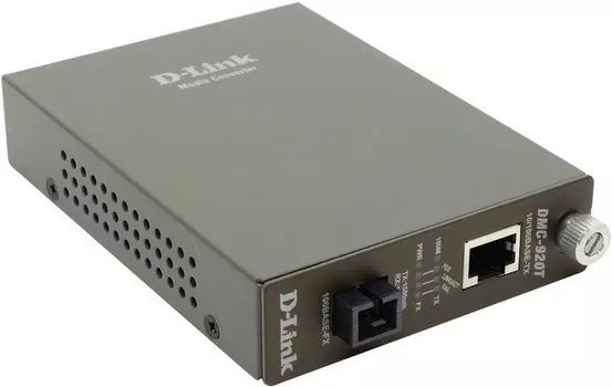Медиаконвертер D-Link DMC-920T, RJ-45x100 Мбит/с, SCx100 Мбит/с, SM, Tx:1550, Rx:1310, 20 км, (DMC-920T/B10A)