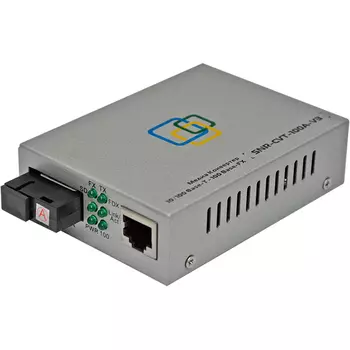 Медиаконвертер SNR SNR-CVT-100A-V3, RJ-45x100 Мбит/с, SCx100 Мбит/с, SM, одинарный, Tx:1310, Rx:1550, 20 км, (SNR-CVT-100A-V3)