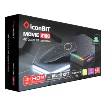 Медиаплеер iconBIT Movie 2100, 4K UHD, HDMI, 2xUSB 2.0, LAN, WiFi, Bluetooth (XLR3090)