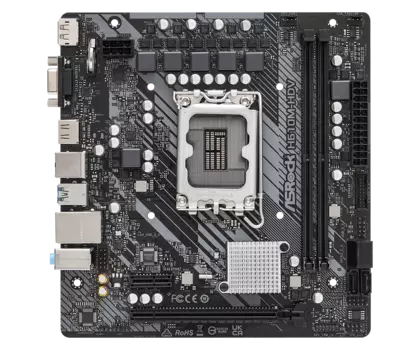 Материнская плата ASRock H610M-HDV, Socket1700, Intel H610, 2xDDR4, PCI-Ex16, 4SATA3, 7.1-ch, GLAN, 4 USB 3.2, VGA, HDMI, DP, mATX, Retail
