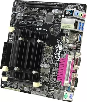 Материнская плата ASRock J3355B-ITX, SoC, Intel Celeron J3355, встроен в мат.плату, 2xDDR3/3L SODIMM, PCI-Ex16, 2SATA3, 7.1-ch, 3/5 USB 3.0, VGA, HDMI, mini-ITX, Retail