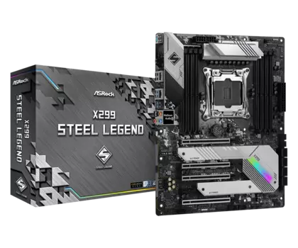 Материнская плата ASRock X299 STEEL LEGEND, Socket2066, Intel X299, 8xDDR4, 4PCI-Ex16, 8SATA3, 7.1-ch, 2xGLAN, 6 USB 3.2, 1 USB Type-C, ATX, Retail