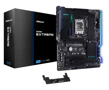 Материнская плата ASRock Z690 EXTREME, Socket1700, Intel Z690, 4xDDR4, 3PCI-Ex16, 8SATA3, 7.1-ch, GLAN, 2.5GLAN, 9 USB 3.2, 2 USB Type-C, HDMI, DP, ATX, Retail