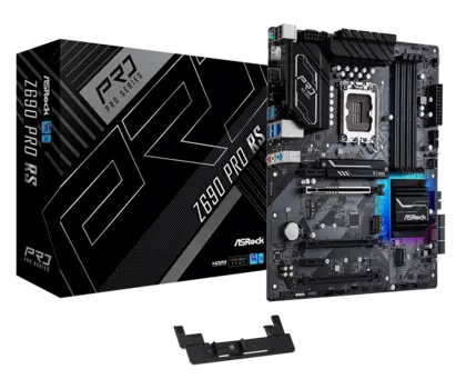 Материнская плата ASRock Z690 PRO RS, Socket1700, Intel Z690, 4xDDR4, 3PCI-Ex16, 8SATA3, 7.1-ch, 2.5GLAN, 2 USB 3.0, 2 USB 3.2, 1 USB Type-C, HDMI, DP, ATX, Retail