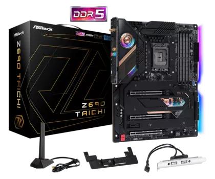 Материнская плата ASRock Z690 Taichi, Socket1700, Intel Z690, 4xDDR5 DIMM, 3PCI-Ex16, 6SATA3, 7.1-ch, 2.5GLAN, 10 USB 3.2, 3 USB Type-C, HDMI, ATX, Retail