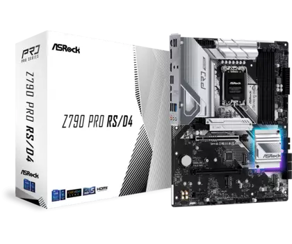 Материнская плата ASRock Z790 PRO RS/D4, Socket1700, Intel Z790, 4xDDR4, 2PCI-Ex16, 8SATA3, 7.1-ch, 2.5GLAN, 7 USB 3.2, 2 USB Type-C, HDMI, DP, ATX, Retail