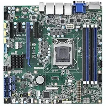 Материнская плата Advantech ASMB-586G2-00A1, 1xSocket1151, iC246, 4xDDR4, PCI-Ex16, 8SATA3 RAID 0/1/5/10, 7.1-ch, 2GLAN, 7xUSB 2.0, 4xUSB 3.1, VGA, DVI, HDMI, mATX, Bulk (ASMB-586G2-00A1)