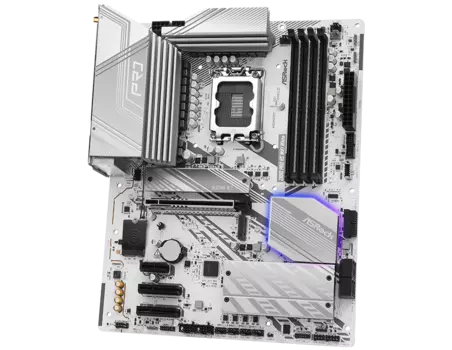 Материнская плата ASRock Z890 PRO RS WIFI WHITE, LGA1851, Intel Z890, 4xDDR5 DIMM, PCI-Ex16, 4SATA3, 7.1-ch, 2.5GLAN, 6 USB 3.1, 2 USB 3.2, 3 USB Type-C, HDMI, DP, Type-C DP, ATX, Retail
