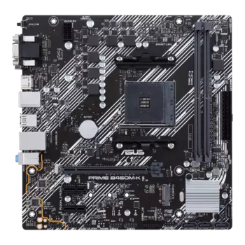 Материнская плата ASUS PRIME B450M-K II, SocketAM4, AMD B450, 2xDDR4, PCI-Ex16, 4SATA3, 7.1-ch, GLAN, 8 USB 3.1, VGA, DVI, HDMI, mATX, Retail